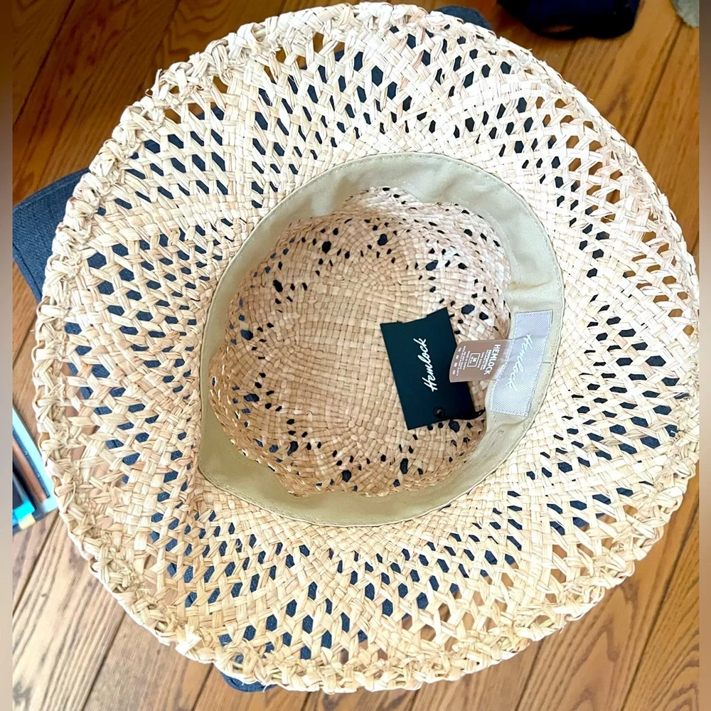 SOFIA STRAW BUCKET HAT by Hemlock in Natural size Medium NWT - Picture 3 of 9